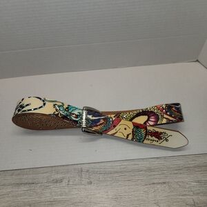Ed Hardy Belt Tattoo Print Women's Size Medium 41 Inches C1